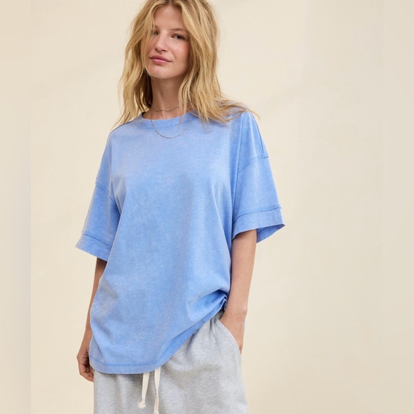 AERIE - NWT - Blue Oversized Boyfriend Tee - Picture 2 of 10